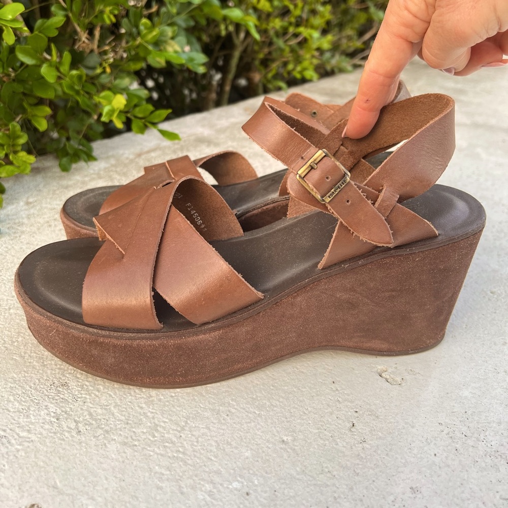 Kork-Ease deep brown Platform Sandal Sz 10 EU 40